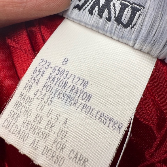 Down Joy Fashions / Elegant Red Floral Dress/ Size 8 - Picture 8 of 8